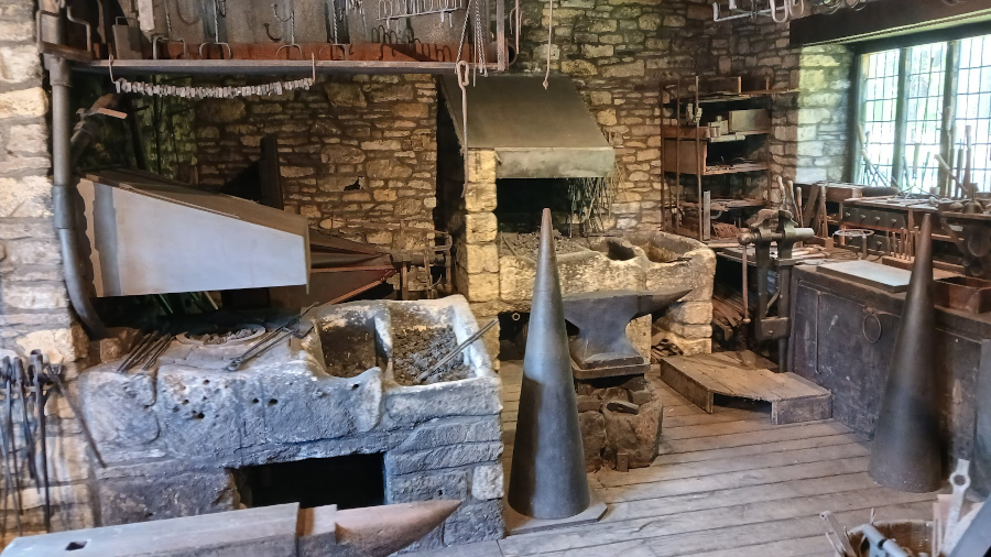 A blacksmith shop.