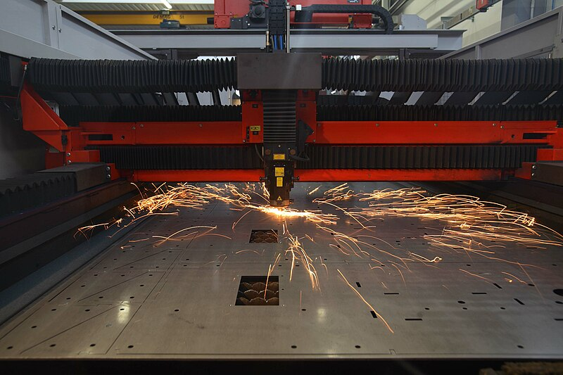 A laser cutting machine.